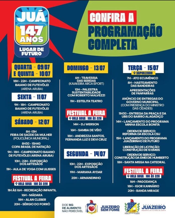 Convite à Imprensa para a Cobertura dos 147 anos de Juazeiro