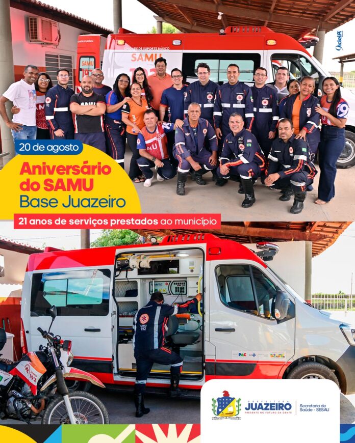 SAMU Juazeiro celebra 21 anos com programação especial e importantes conquistas para a saúde do município