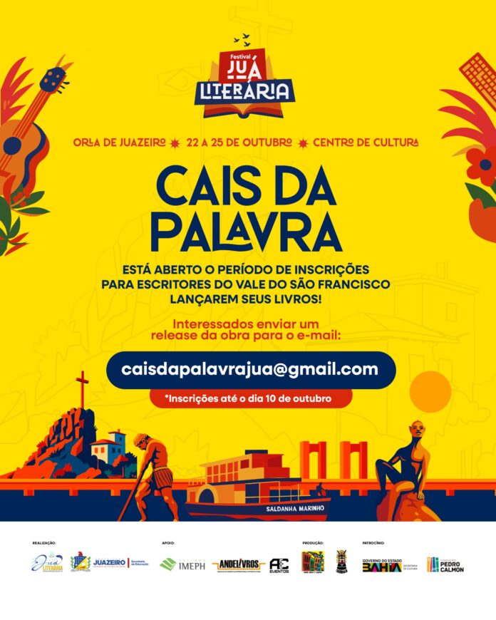 Juá Literária abre inscrições para escritores do Vale do São Francisco lançarem seus livros no Cais da Palavra
