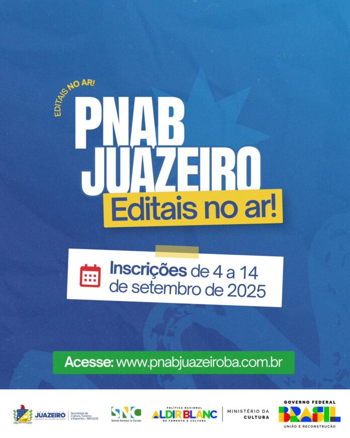 Juazeiro reabre editais da PNAB; inscrições começam nesta quinta (4)