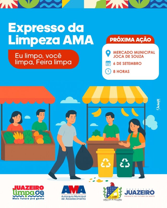 Feiras e mercados de Juazeiro terão higienização reforçada com programa Expresso da Limpeza AMA