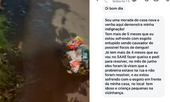 Moradores do bairro Topol, em Casa Nova, estão há cinco meses com esgoto nas portas e denunciam o SAAE