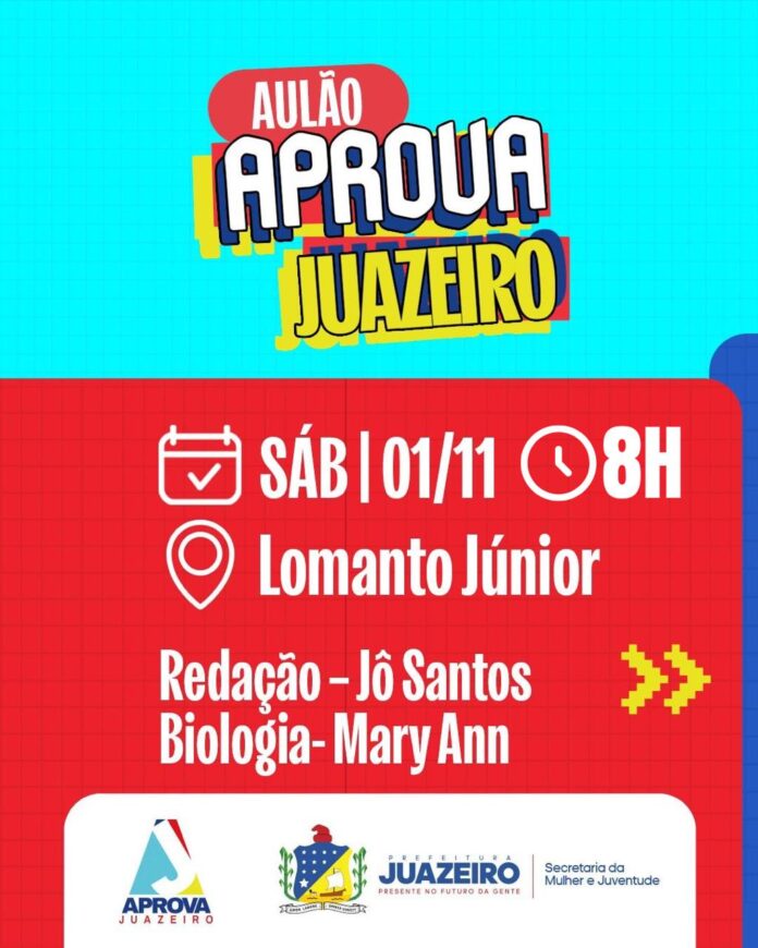 Aprova Juazeiro: último aulão pré-enem será realizado neste sábado (1º); inscrições seguem abertas