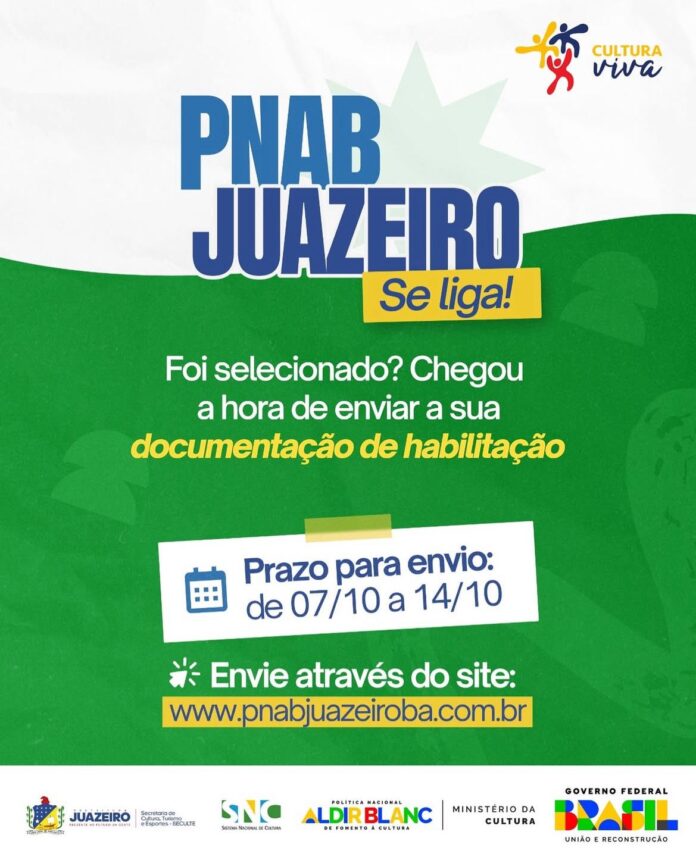 Seculte divulga resultado final da avaliação de mérito cultural da PNAB em Juazeiro; aprovados devem enviar documentos até o dia 14