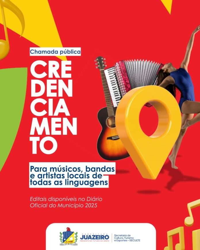 Seculte lança credenciamentos inéditos para artistas de todas as linguagens culturais em Juazeiro; saiba como participar