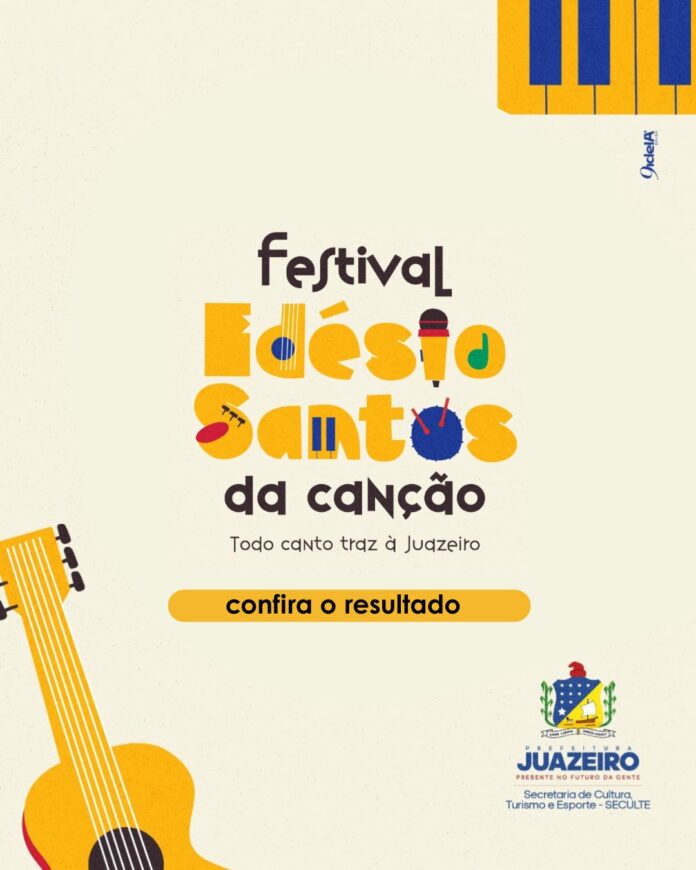 Seculte divulga resultado final e ordem de apresentações do Festival Nacional Edésio Santos da Canção 2025 Seculte divulga resultado final e ordem de apresentações do Festival Nacional Edésio Santos da Canção 2025