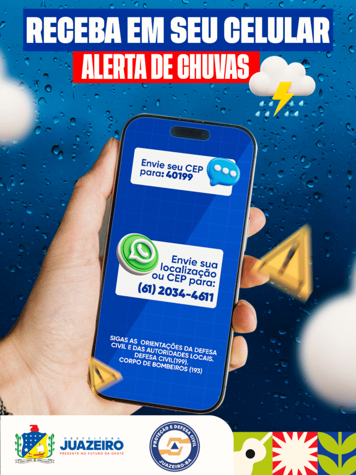 Defesa Civil dispara alertas via SMS em Juazeiro