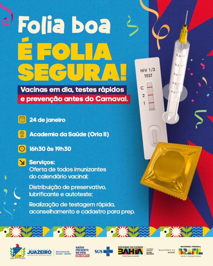 Pré-Carnaval de Juazeiro conta com serviços saúde e prevenção na Orla II