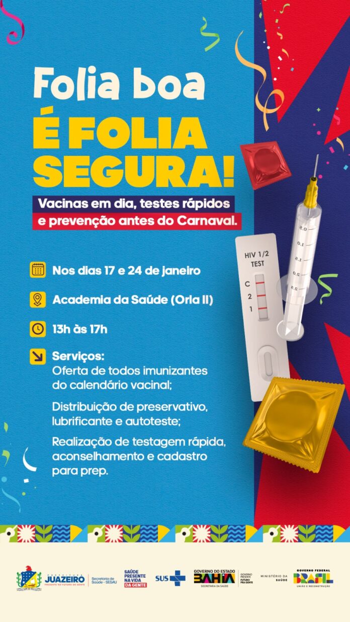 Pré-Carnaval de Juazeiro conta com serviços saúde e prevenção na Orla II