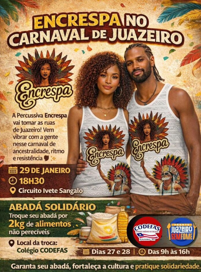 Encrespa une festa e solidariedade no Carnaval de Juazeiro com abadá solidário