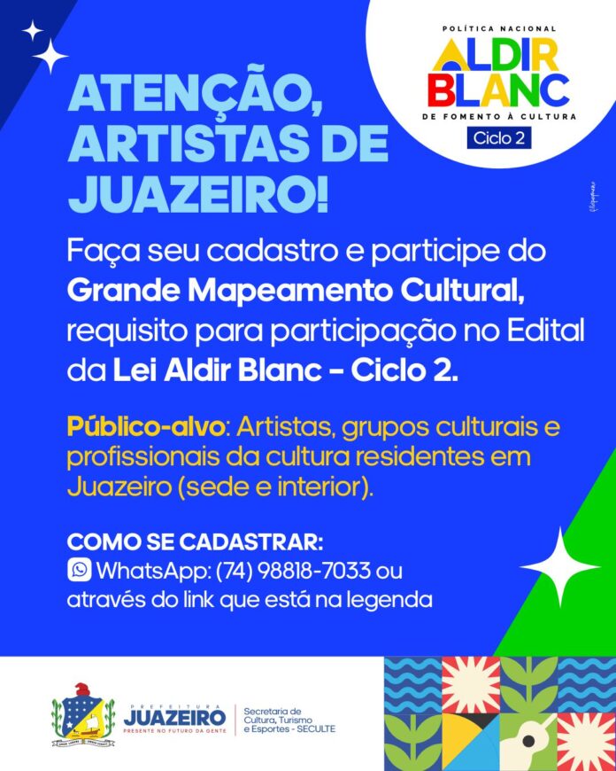 Artistas de todas as linguagens são chamados para o Mapeamento Cultural de Juazeiro