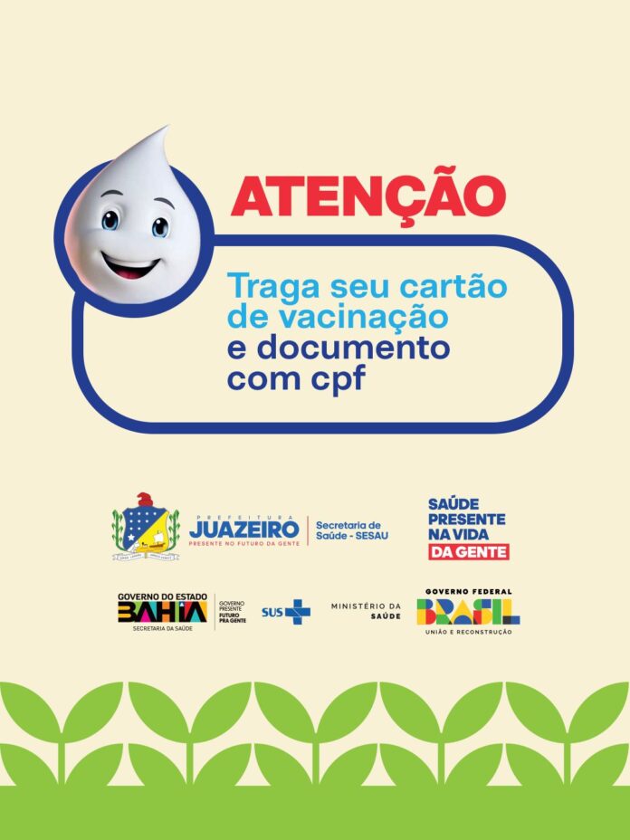 Juazeiro inicia neste sábado (28) a campanha de vacinação contra a Influenza com Dia D nas UBSs