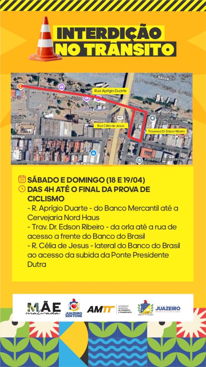 Prefeitura de Juazeiro interdita ruas no Centro e na Orla II devido ao evento Mãe Malvada