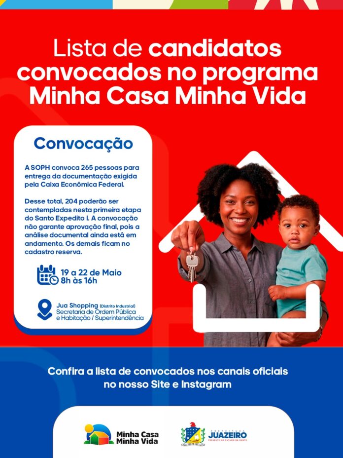 Prefeitura de Juazeiro divulga Lista Preliminar de Classificados do Programa Minha Casa, Minha Vida