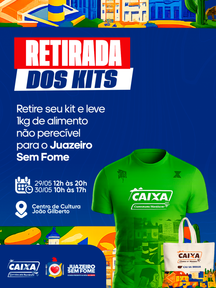 CAIXA - Corridas pelo Nordeste: Juazeiro Sem Fome arrecada alimentos na retirada dos kits