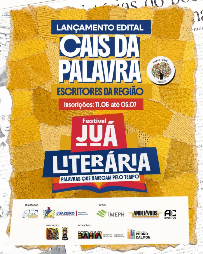 Juá Literária abre inscrições para escritores do Vale do São Francisco lançarem seus livros na 2ª edição do Cais da Palavra