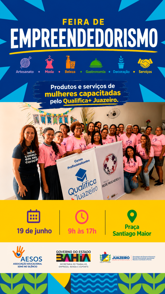 Prefeitura de Juazeiro promove Feira de Empreendedorismo do Qualifica+ Juazeiro nesta sexta-feira (19)