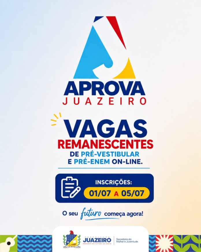 Prefeitura de Juazeiro abre inscrições para vagas remanescentes do Aprova Juazeiro on-line