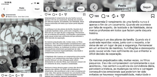Primeira-dama de Casa Nova, Cinara Correia, publica desabafo sobre fim do casamento e fala em traição, humilhação, quebra de confiança e impacto nos filhos