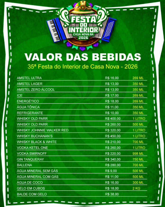 Prefeito Anísio Viana vira alvo de críticas após vazamento, nas redes sociais, dos valores das bebidas da 35ª Festa do Interior de Casa Nova 2026