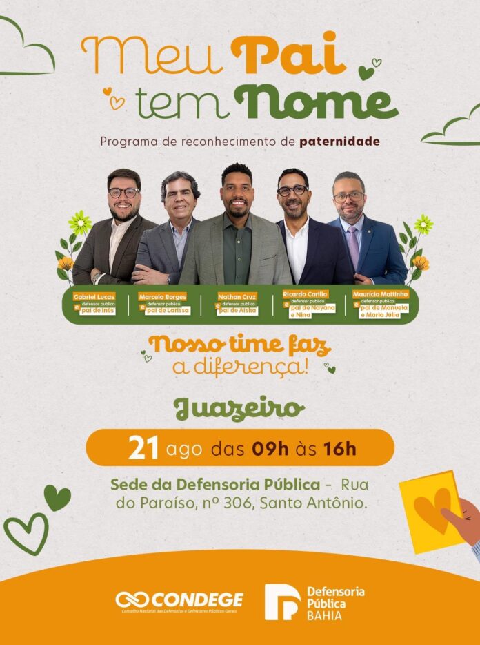 Juazeiro recebe campanha da Defensoria com reconhecimento de paternidade e exame de DNA gratuitos