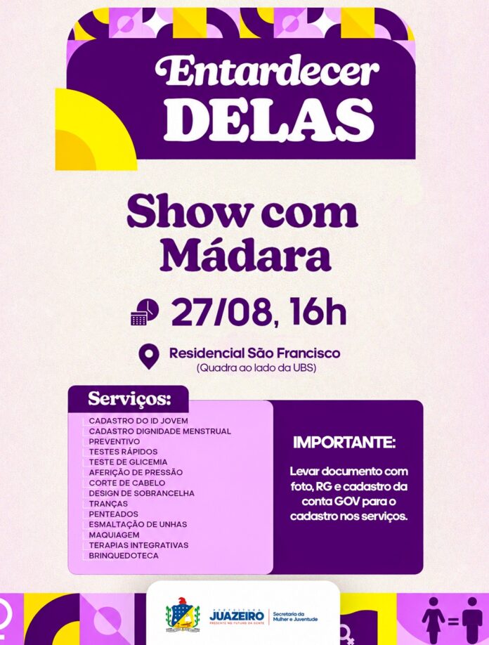 Entardecer Delas promove tarde de serviços e cuidados para mulheres em Juazeiro