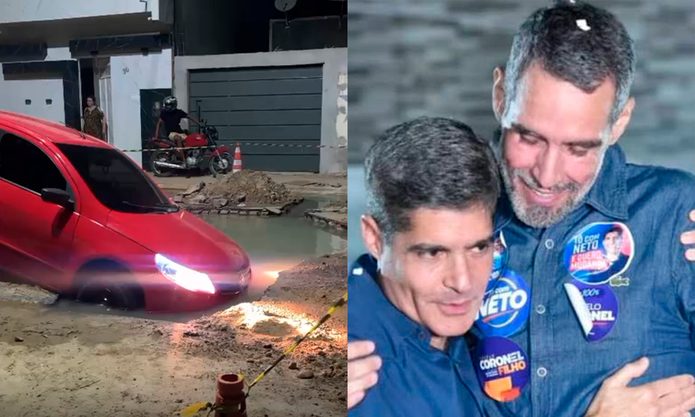 Carro é engolido por cratera em Casa Nova e moradores se revoltam com o prefeito Anísio Viana, aliado de ACM Neto