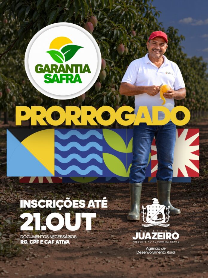 Prazo para inscrição no programa Garantia- Safra é prorrogado até o dia 21 de outubro, Prefeitura de Juazeiro continua auxiliando no cadastramento